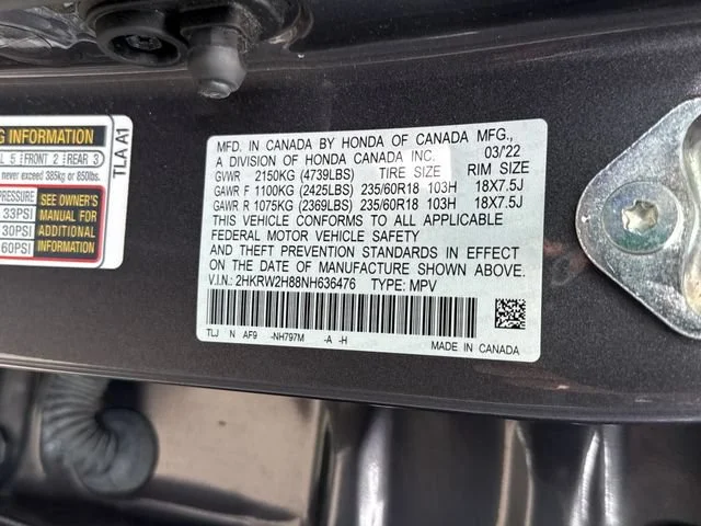 Certified Used 2022 Modern Steel Metallic Honda EX-L image 19