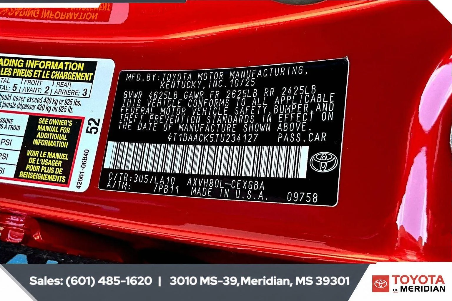 New 2026 Supersonic Red Toyota XLE image 7