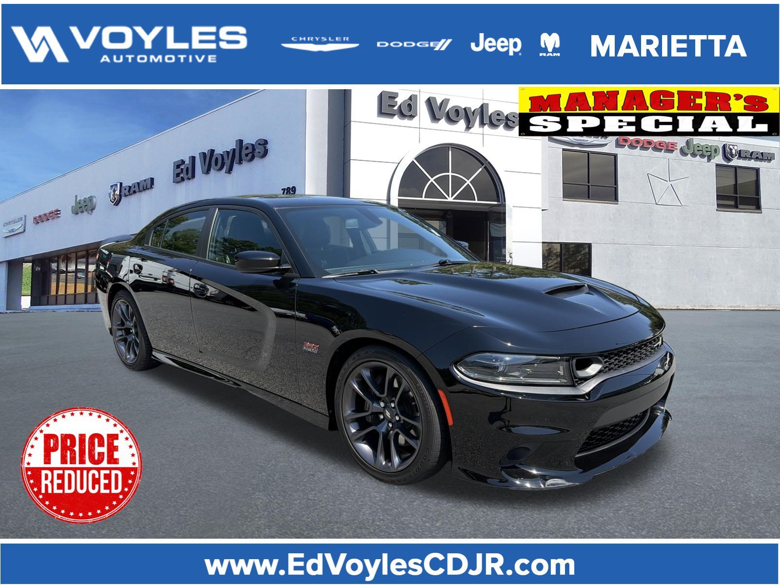 Used 2023 Pitch Black Clearcoat Dodge Scat Pack image 1