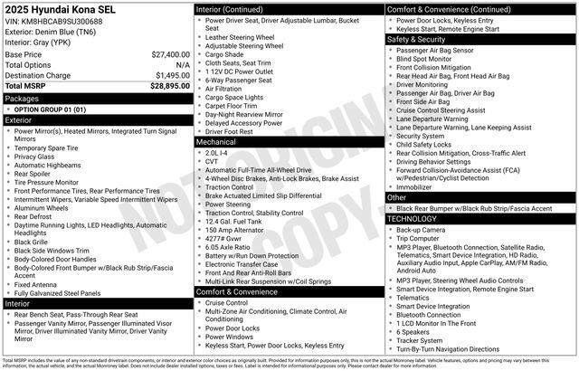 Certified Used 2025 Blue Hyundai SEL image 27