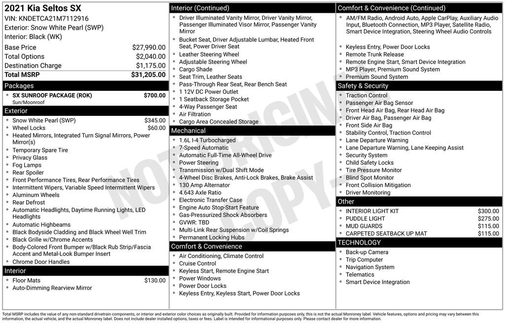 Certified 2021 Kia Seltos SX with VIN KNDETCA21M7112916 for sale in Elk River, Minnesota