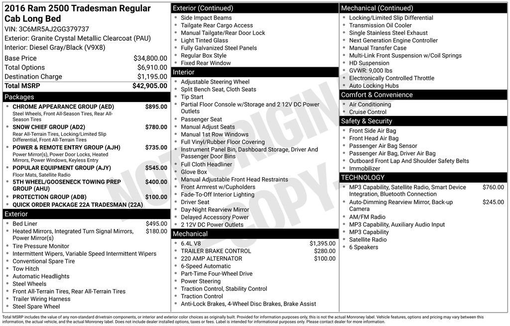 Used 2016 Gray Ram Tradesman image 2