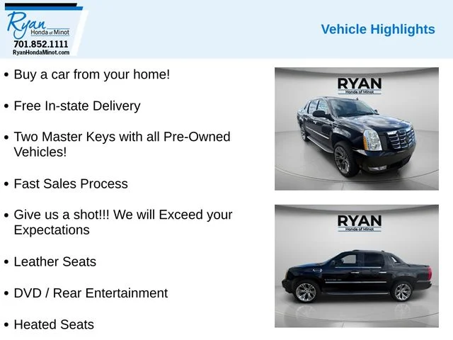 Used 2007 Cadillac Escalade EXT Base with VIN 3GYFK62807G188559 for sale in Minot, ND