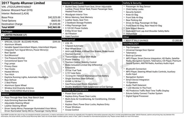 Used 2017 Blizzard Pearl Toyota Limited image 12