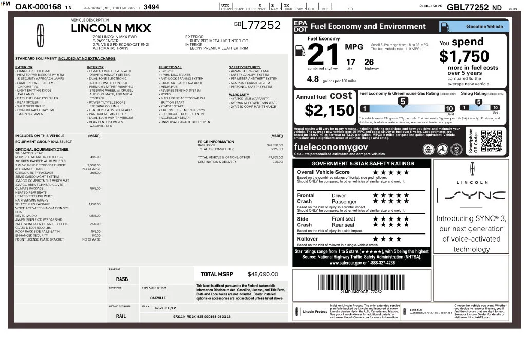 Used 2016 Red Lincoln Select image 6