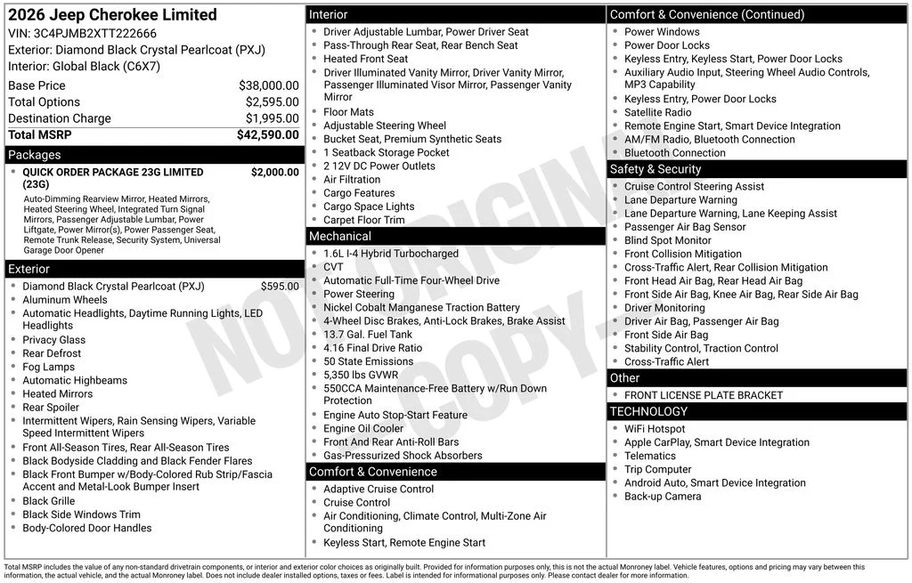 New 2026 Diamond Black Crystal Pearl-Coat Exterior Paint Jeep Limited image 12