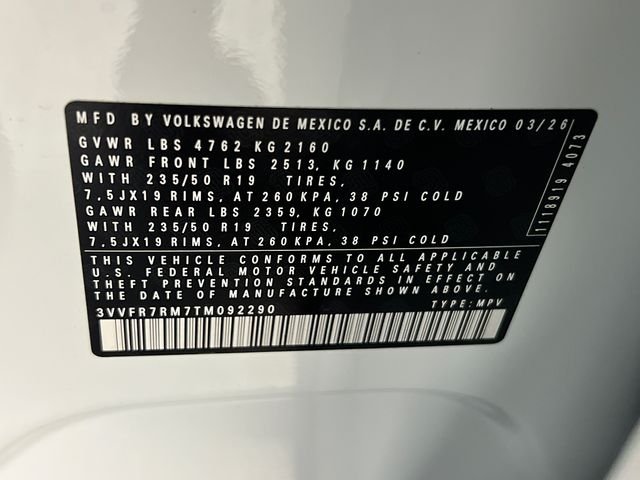New 2026 White Volkswagen 2.0T SE image 21