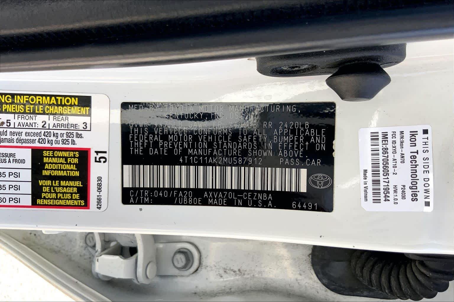 Used 2021 Super White Toyota LE image 36