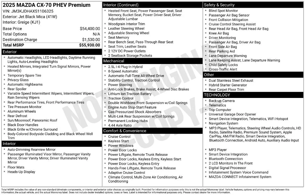 Certified Used 2025 Black Mazda Premium image 3