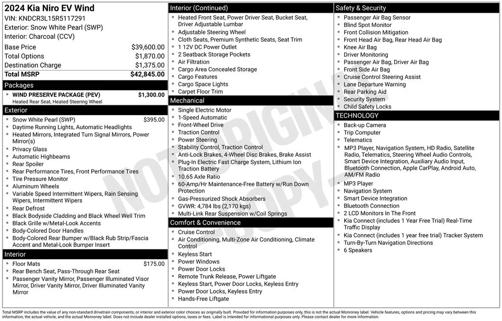 Used 2024 White Kia Wind image 17