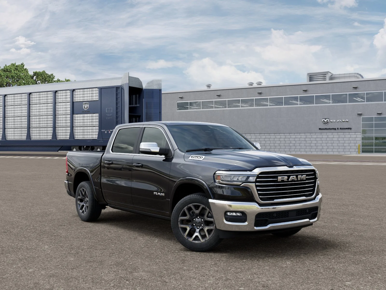 New 2026 Diamond Black Crystal Pearl-Coat Exterior Paint RAM Laramie image 3