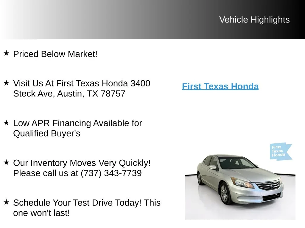 Used 2012 Alabaster Silver Metallic Honda EX image 9
