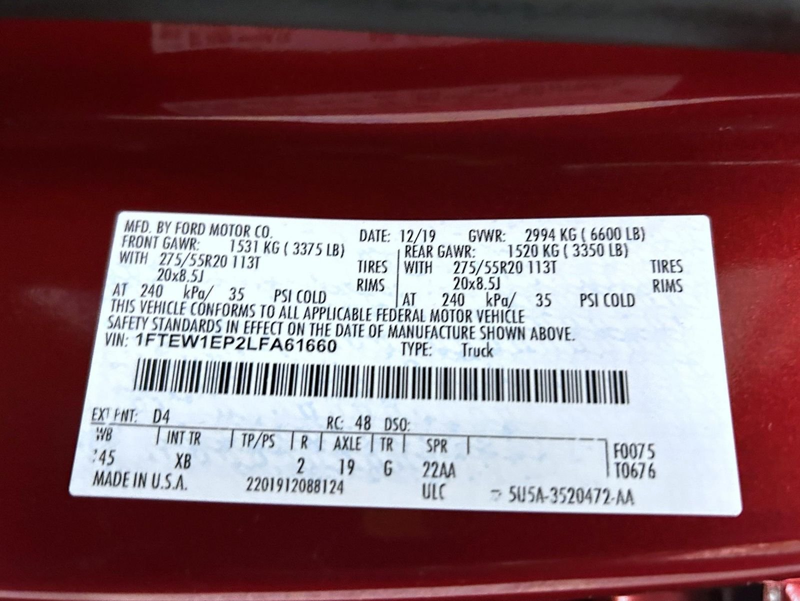 Used 2020 Red Ford XLT image 25