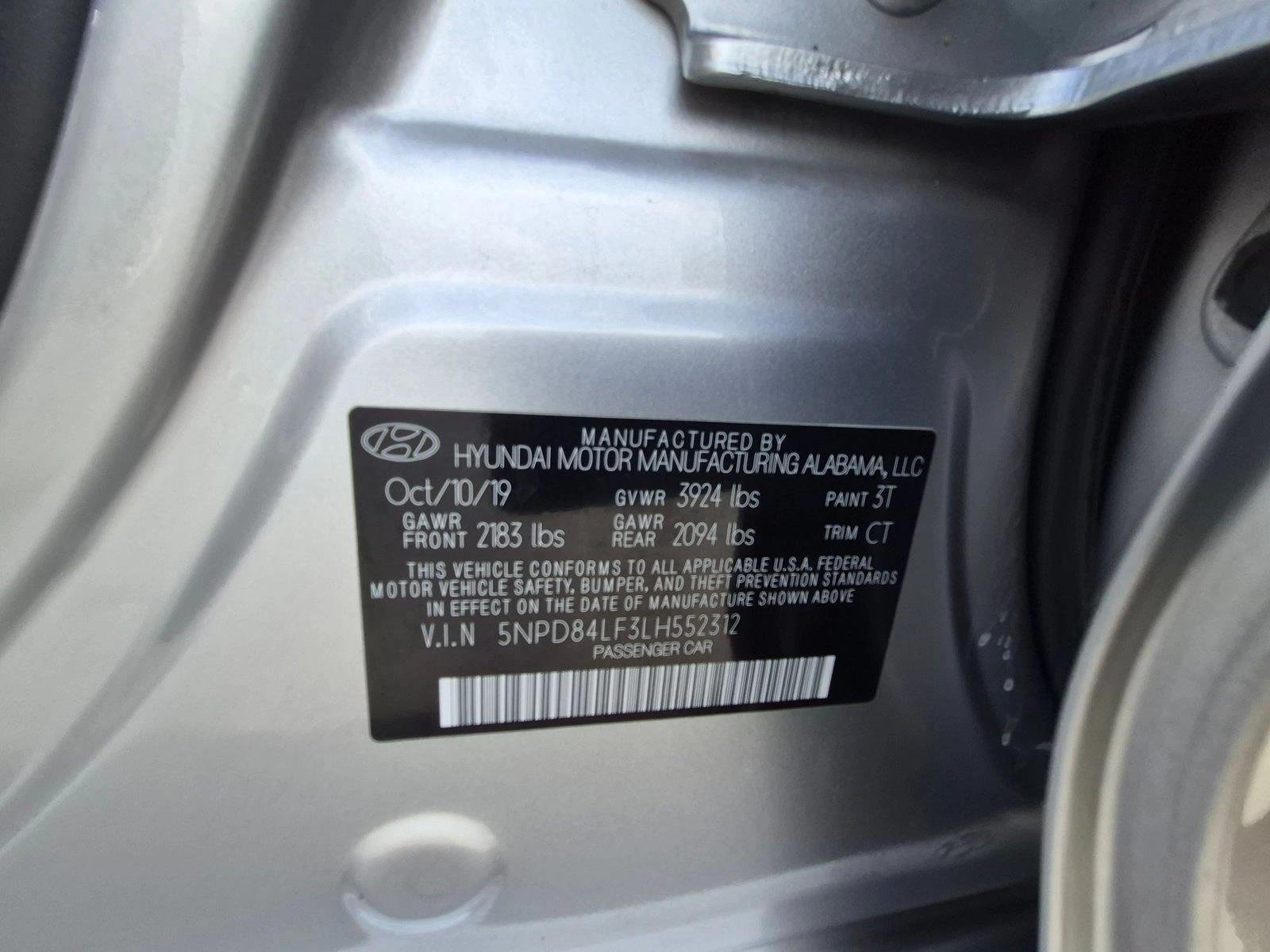Used 2020 Stellar Silver Hyundai SEL image 22
