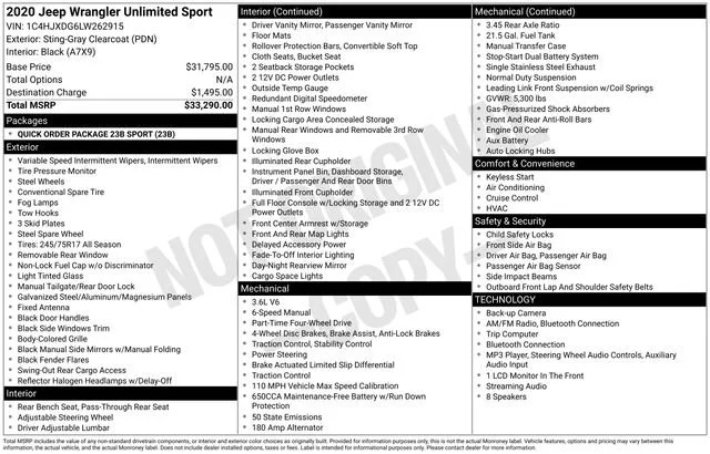 Used 2020 Gray Jeep Sport 4x4 image 15