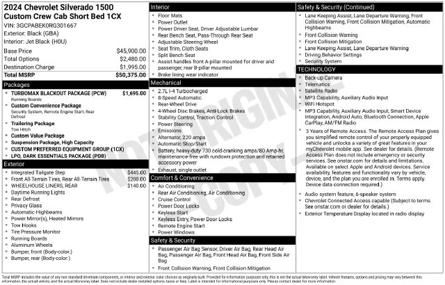 Used 2024 Black Chevrolet Custom image 38