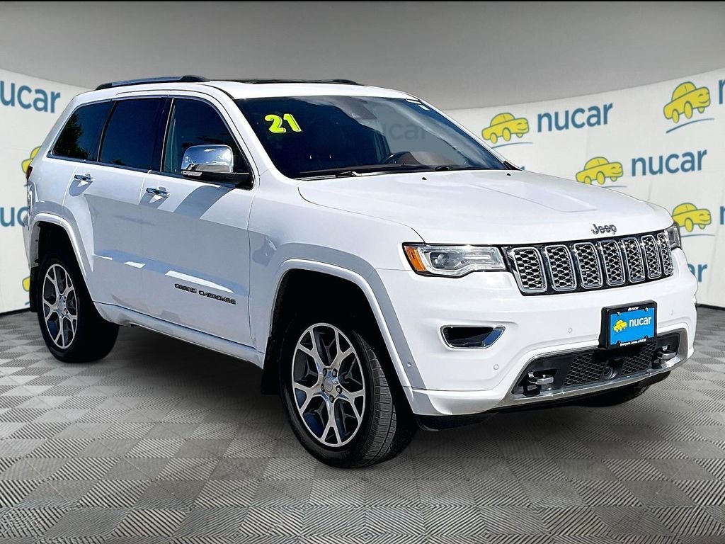 Used 2021 Bright White Clearcoat Jeep Overland image 1