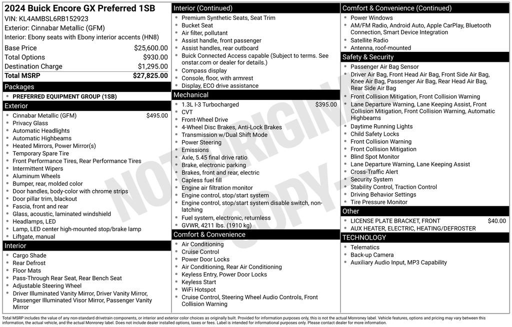 Used 2024 Cinnabar Metallic Buick Preferred image 7