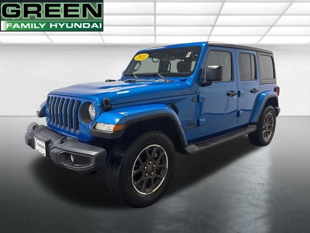 Used 2021 Blue Jeep Unlimited Sport S image 1