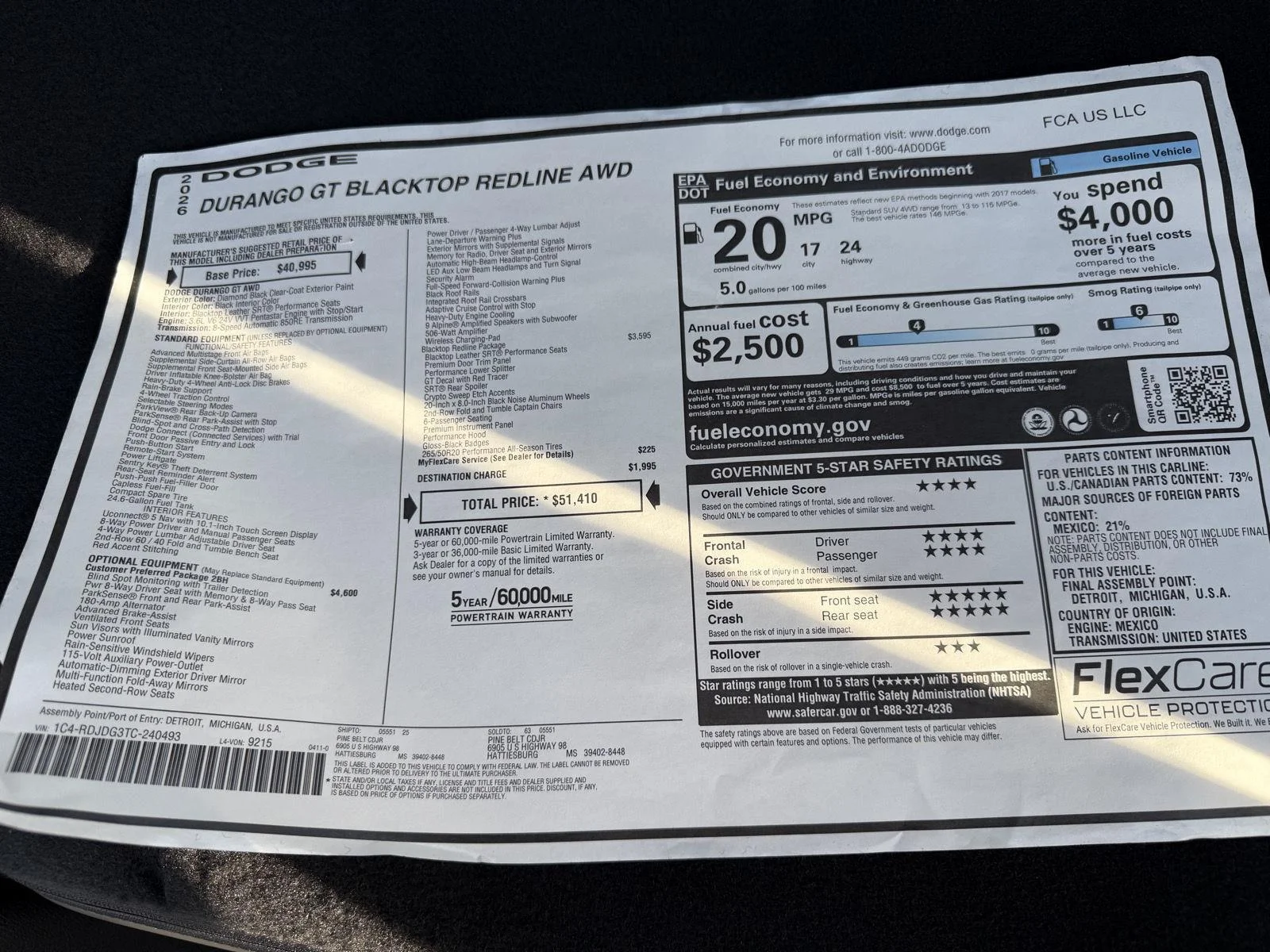 New 2026 Diamond Black Clear-Coat Exterior Paint Dodge GT Plus image 22