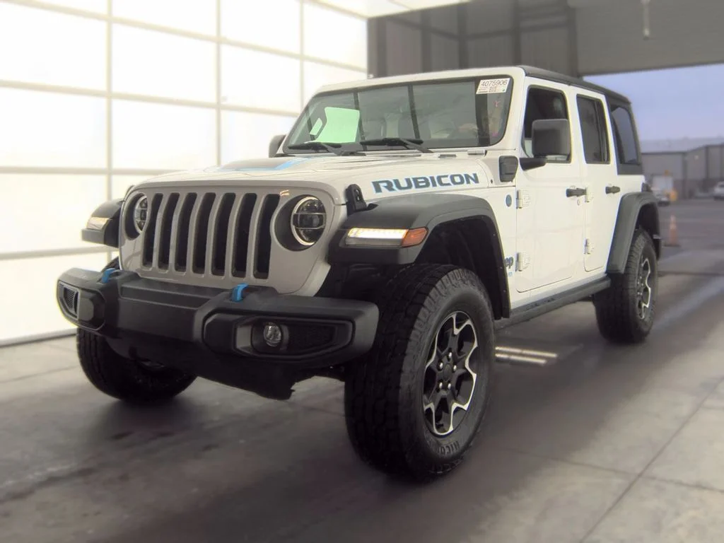 Used 2022 White Jeep Unlimited Rubicon 4xe image 1