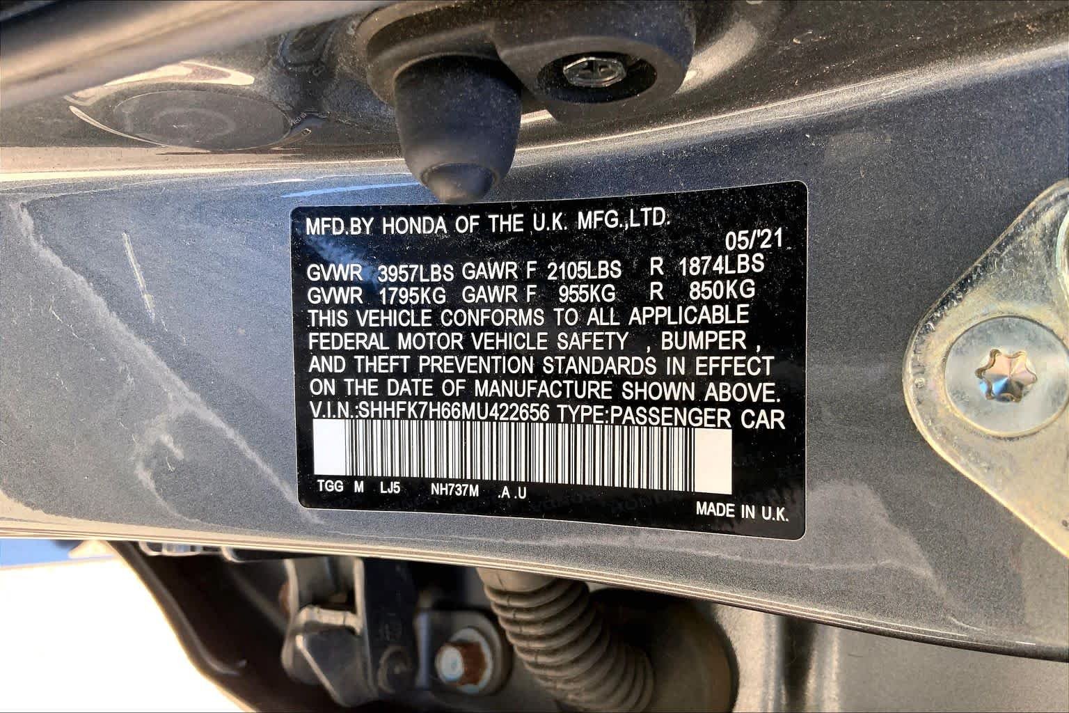 Used 2021 Polished Metal Metallic Honda EX image 36