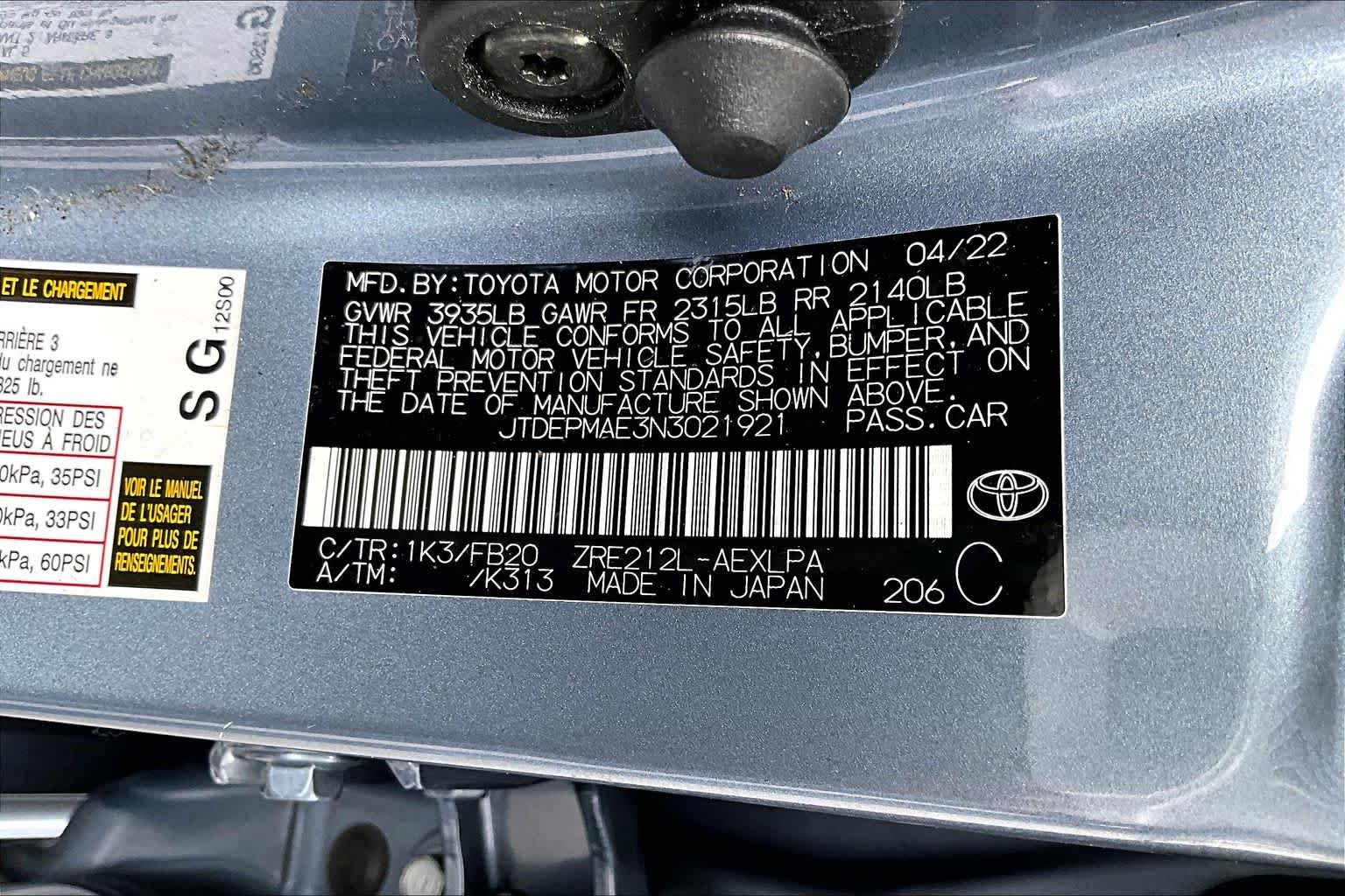 Used 2022 Celestite Toyota LE image 32