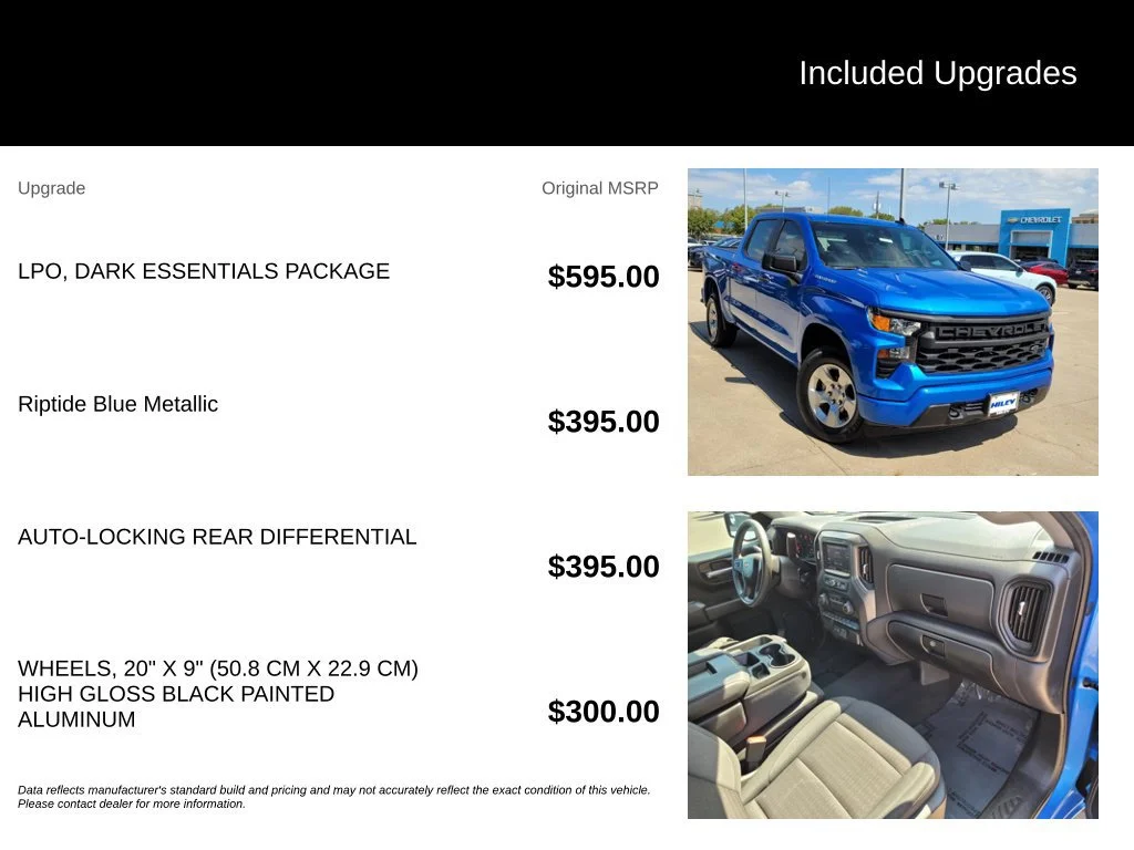 Used 2025 Riptide Blue Metallic Chevrolet Custom image 5