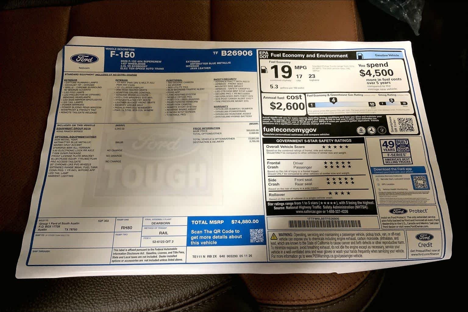 New 2026 Antimatter Blue Metallic Ford King Ranch® image 21