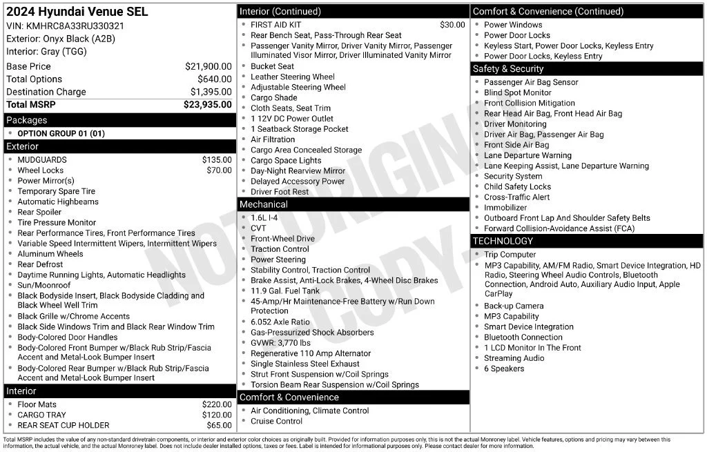 Used 2024 Onyx Black Hyundai SEL image 5