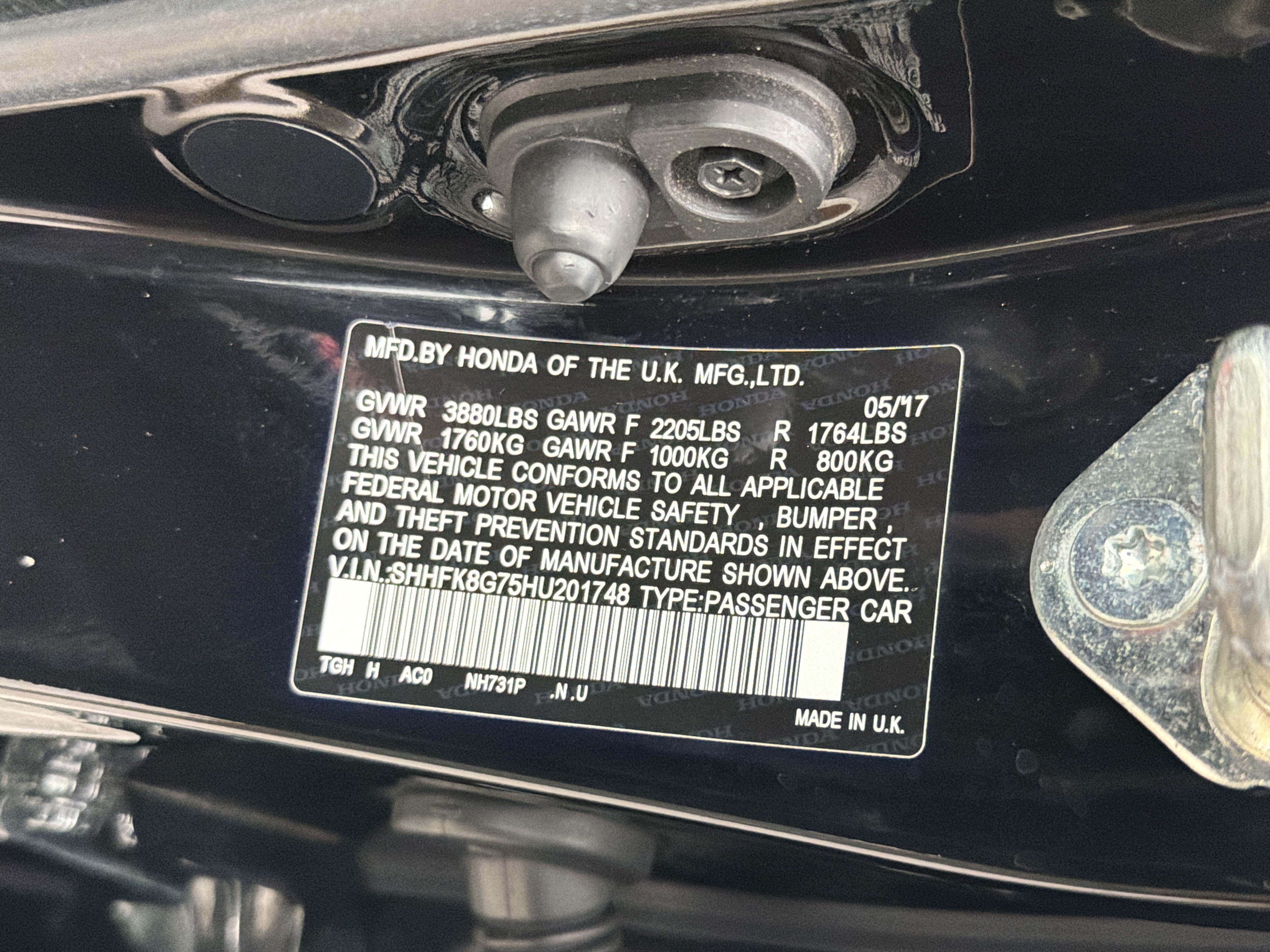 Used 2017 Crystal Black Pearl Honda Type R Touring image 29