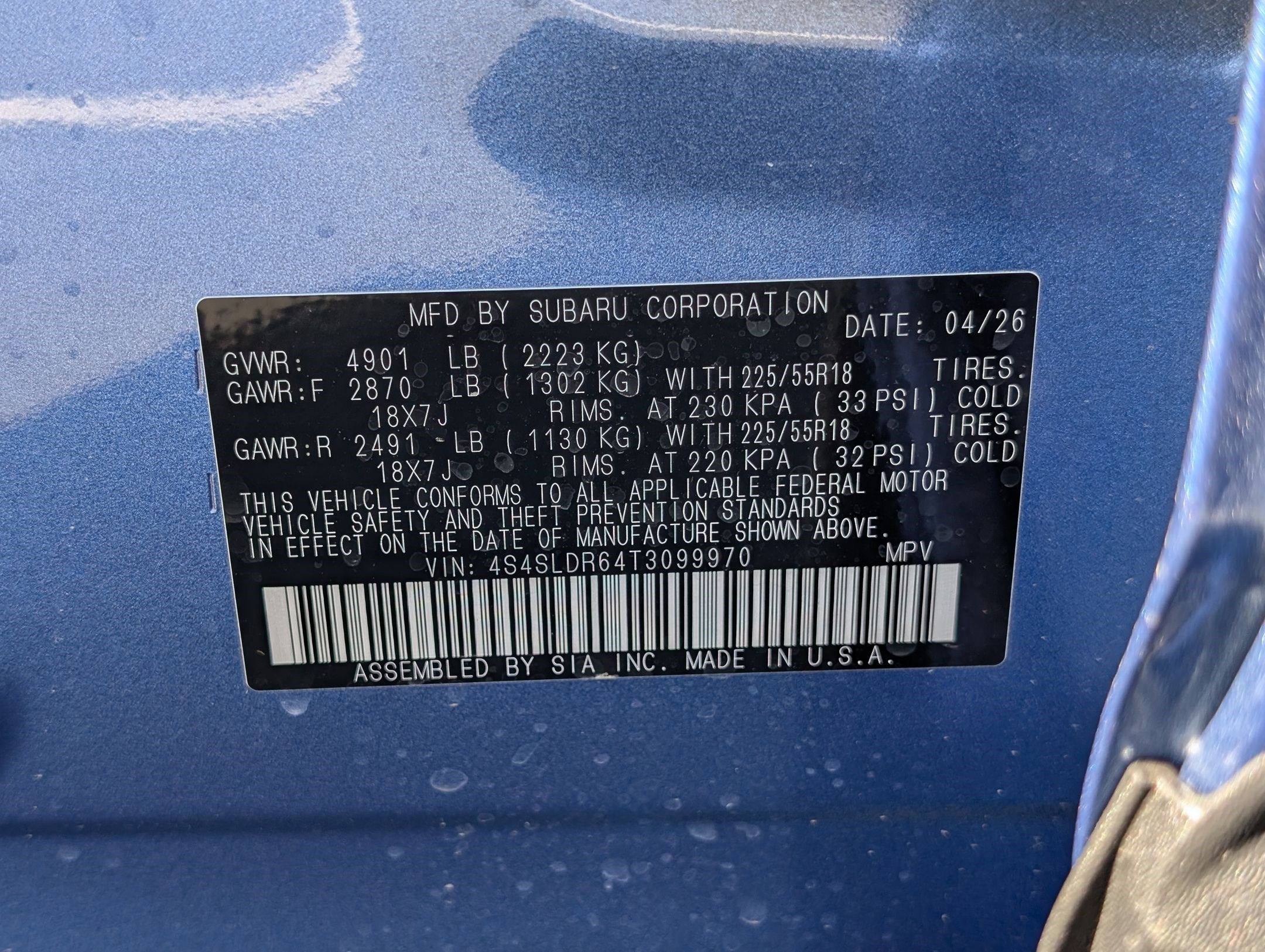New 2026 DAYBREAK BLUE PEARL Subaru Limited image 17
