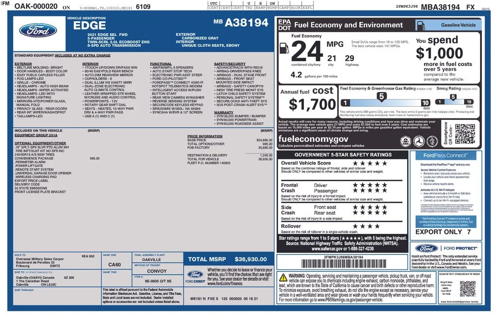 Used 2021 Gray Ford SEL image 4