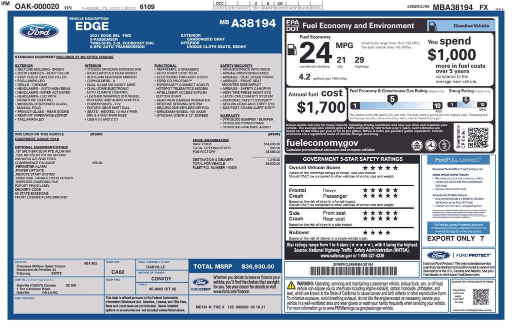 Used 2021 Gray Ford SEL image 4