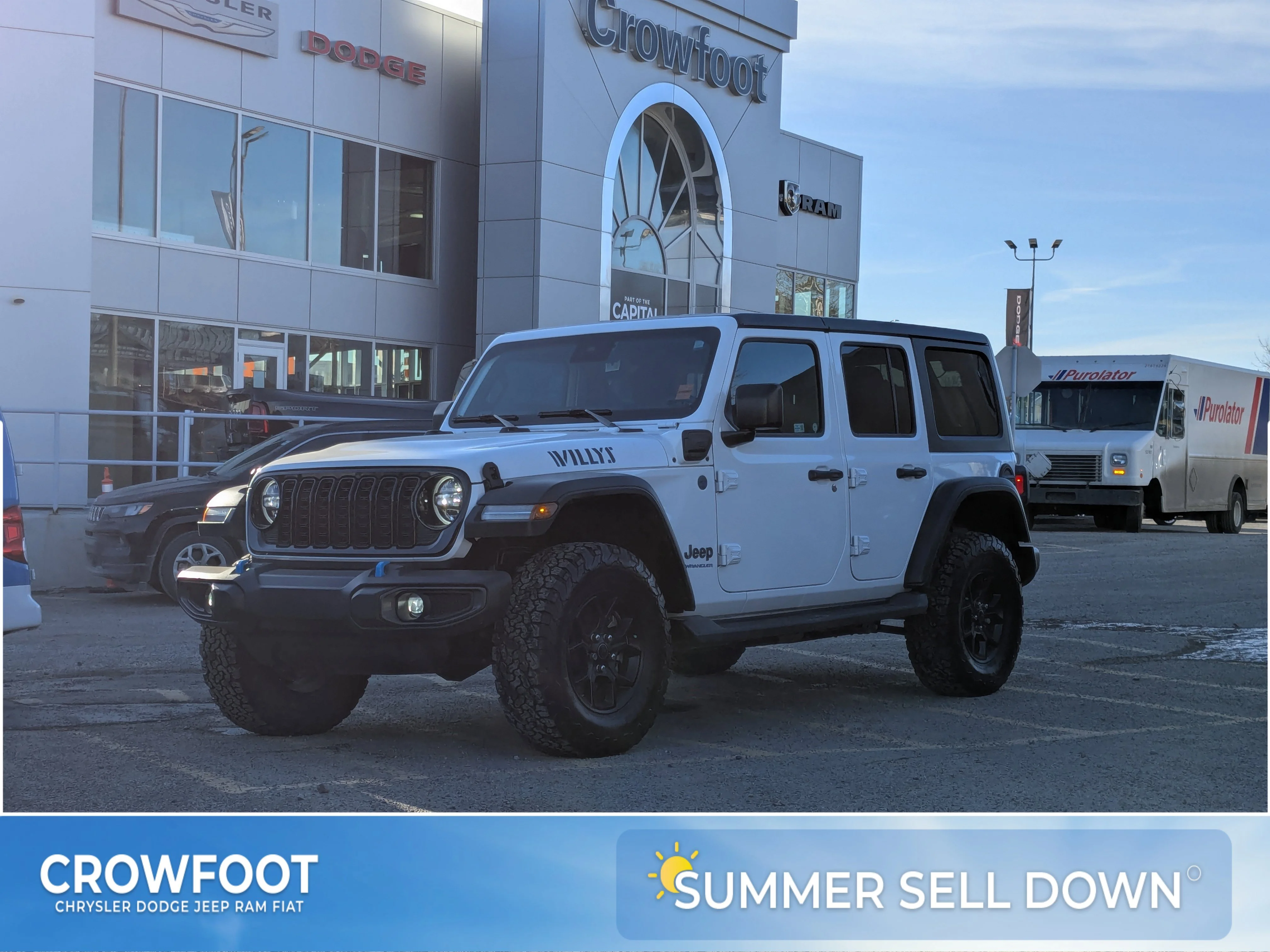 Used 2024 White Jeep Willys-LEDs-Trailer Tow-E-Locker-4XE - - Black Hardtop - 12.3 Display - Selec-Trac & Tons More! image 1