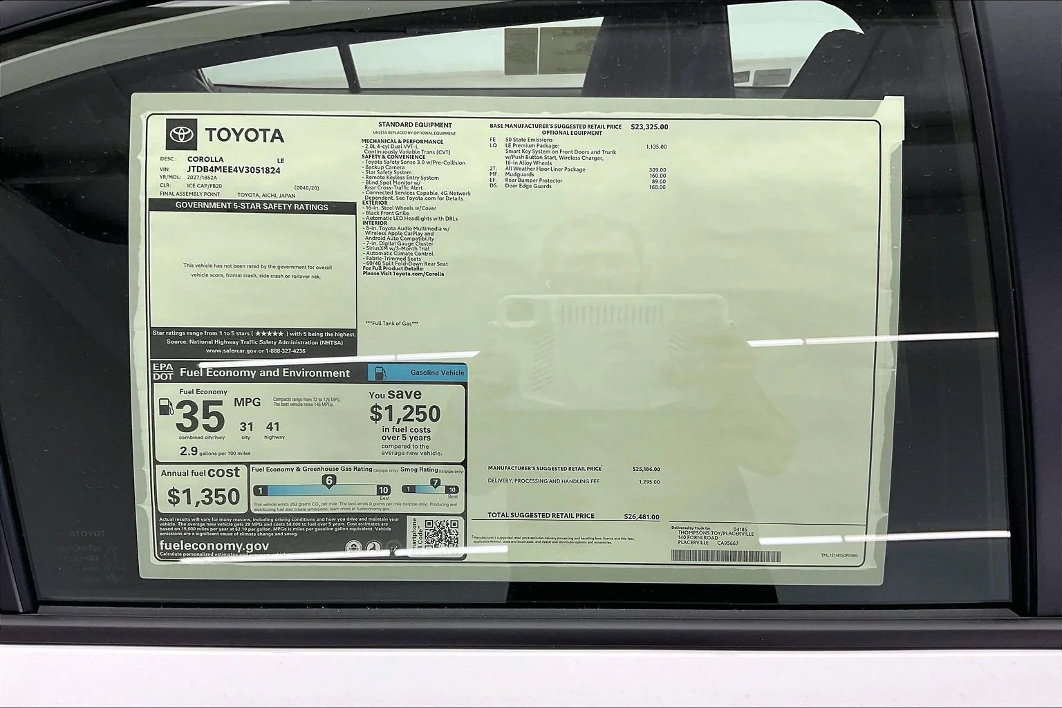 New 2027 Ice Cap Toyota LE image 21