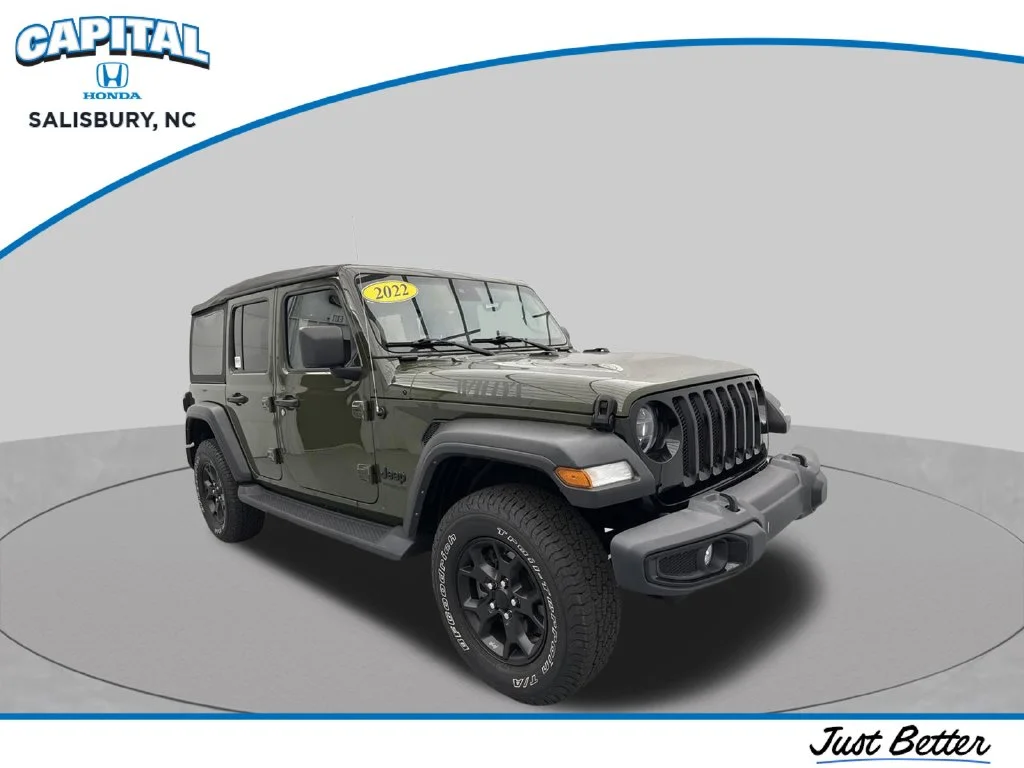 Green 2022 Jeep Wrangler UNLIMITED WILLYS Convertible Raleigh NC