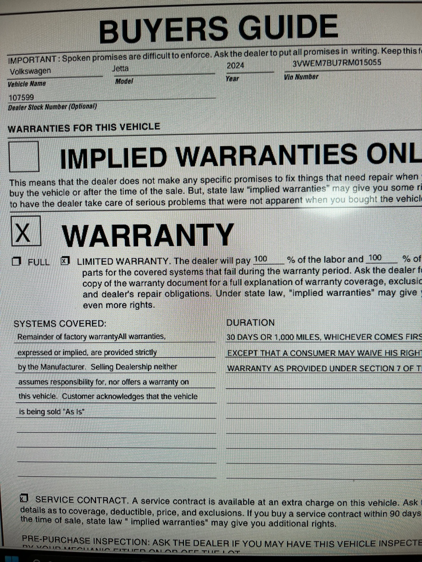 Used 2024 Platinum Gray Metallic Volkswagen SE image 9