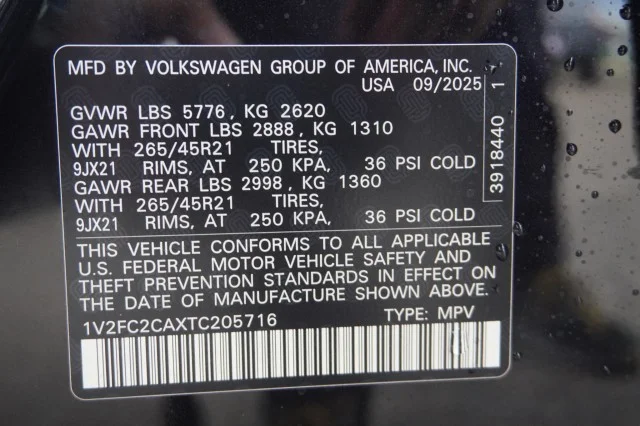 New 2026 Deep Black Pearl Volkswagen 2.0T SEL Premium R-Line image 38