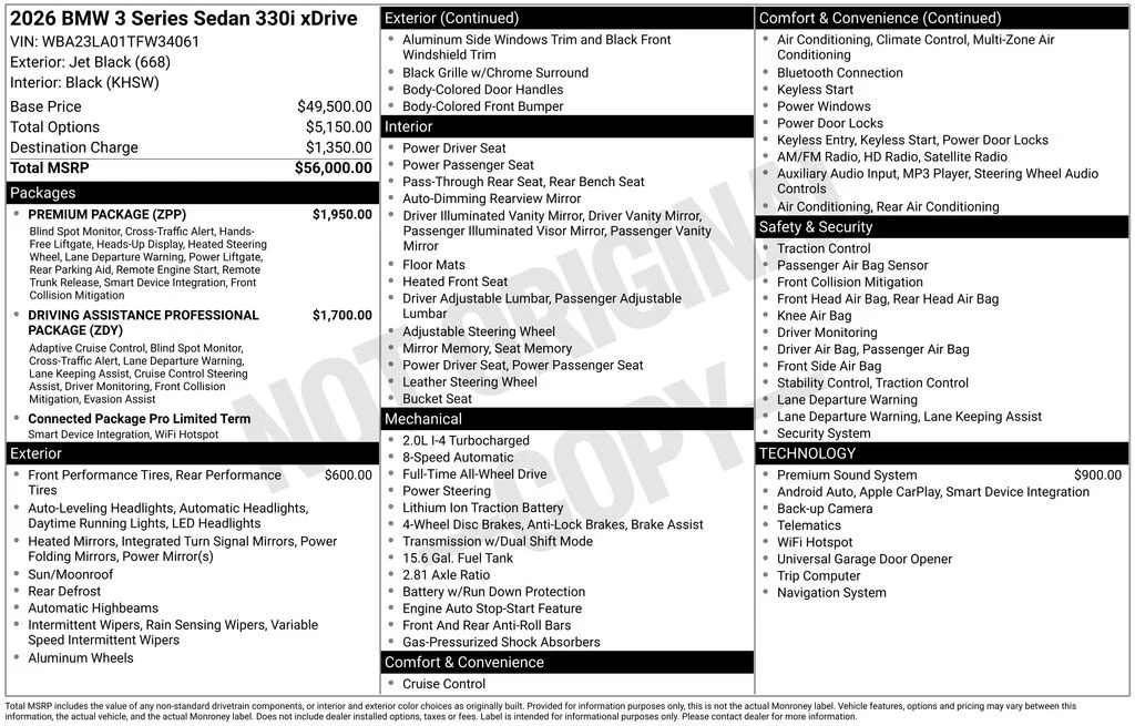 New 2026 Black BMW 330i xDrive image 2