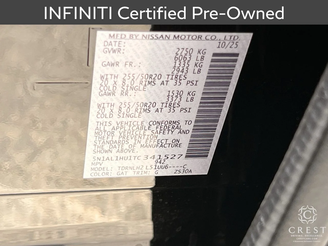 Certified Used 2026 Mineral Black INFINITI AUTOGRAPH image 34