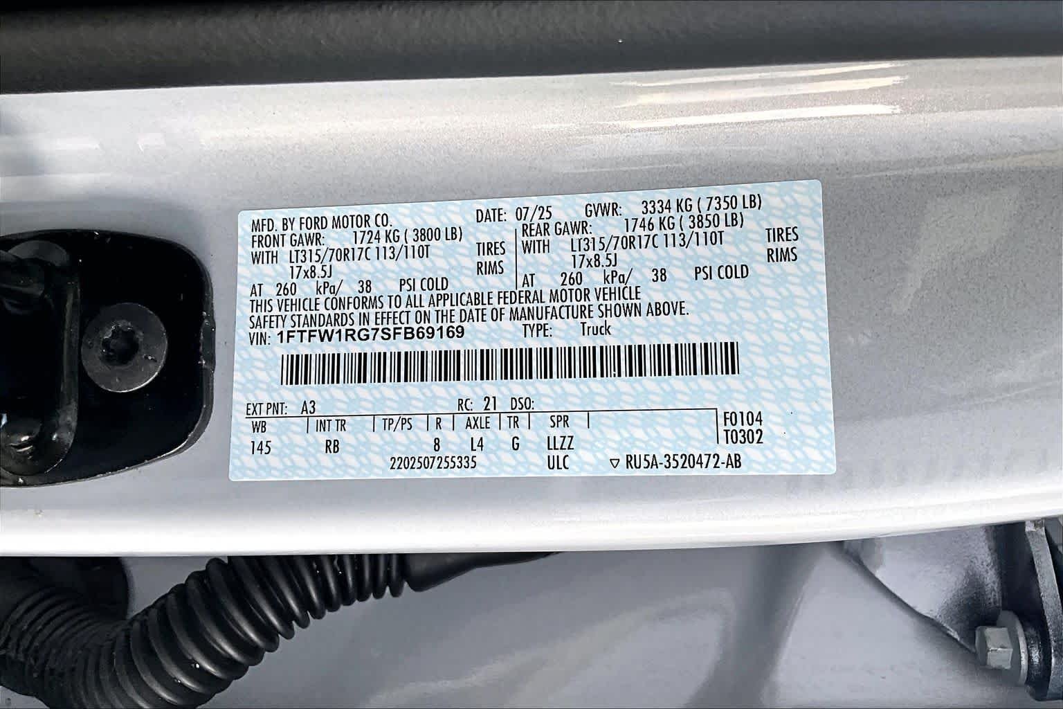Used 2025 Space White Metallic Ford Raptor image 32