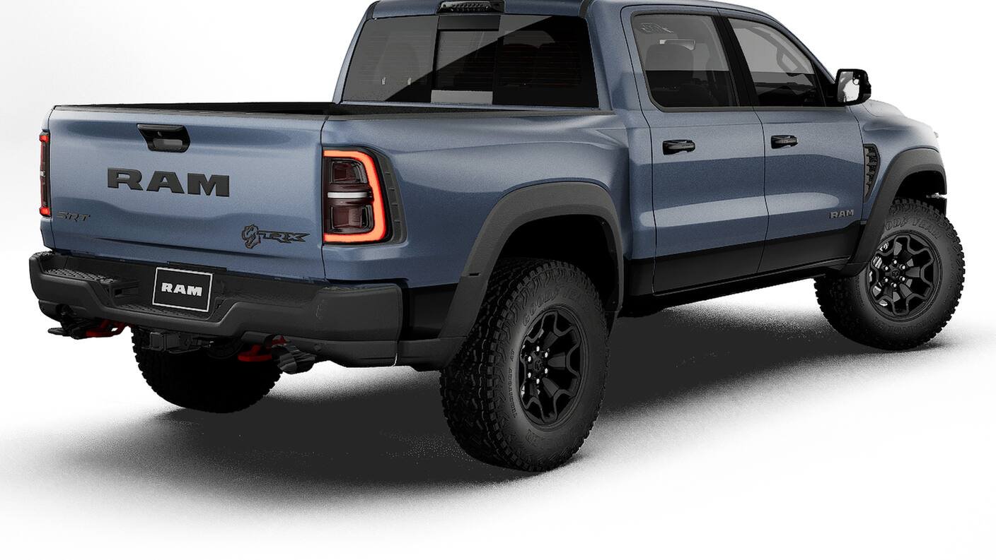 New 2027 Forged Blue Metallic Paint RAM TRX image 2