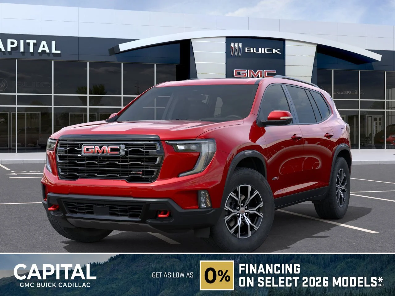 New 2026 Volcanic Red Tintcoat GMC AT4 AWD image 1