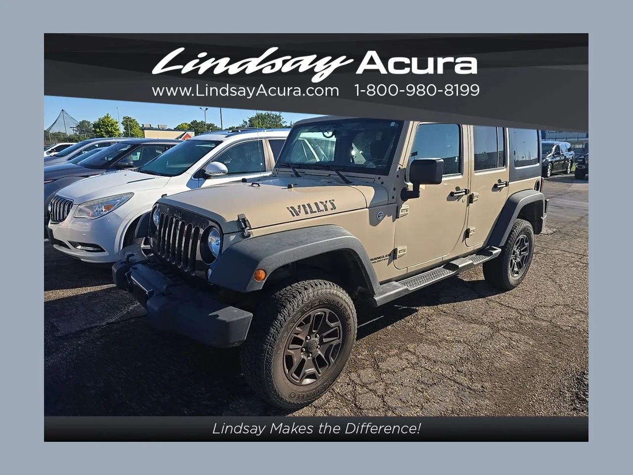 Used 2016 Mojave Sand Clearcoat Jeep Unlimited Willys image 1
