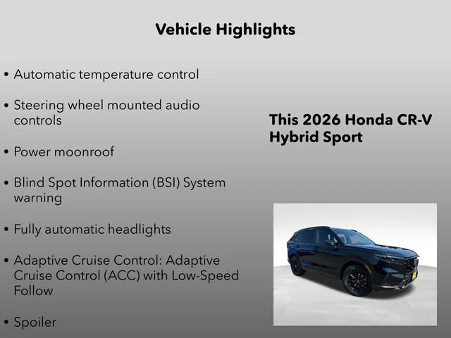New 2026 Crystal Black Pearl Honda Sport image 5