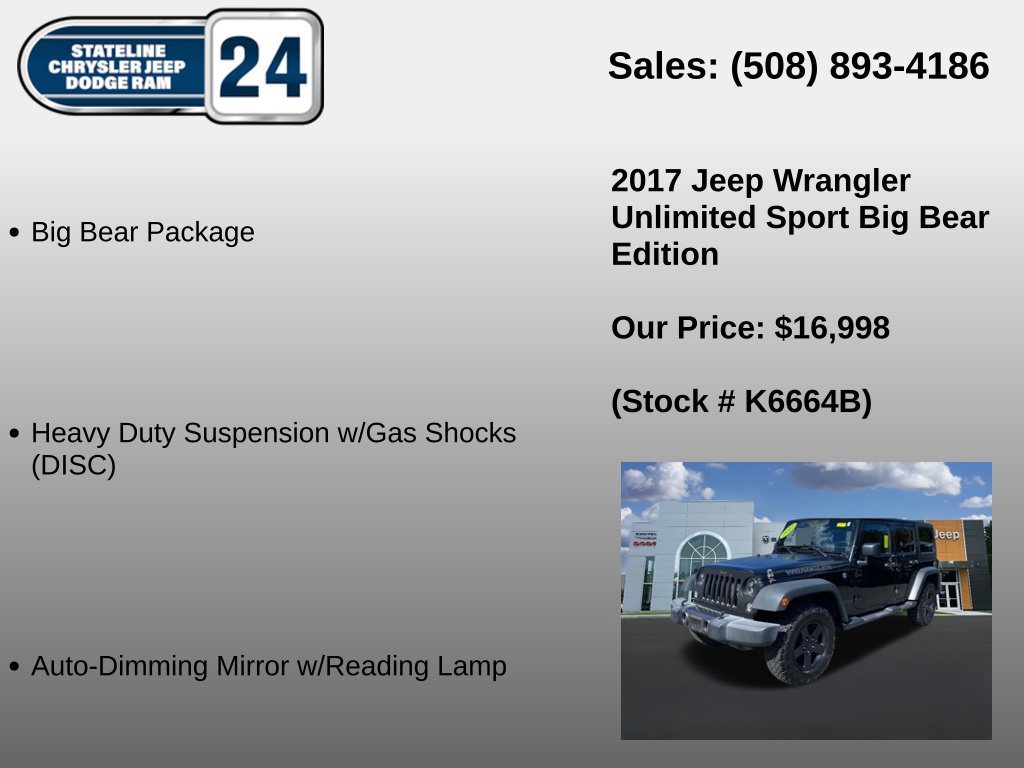Used 2017 Black Jeep Unlimited Sport image 5