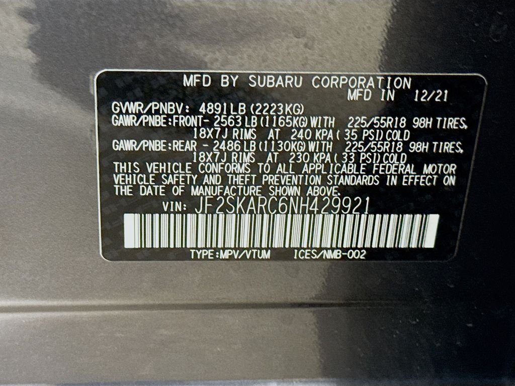 Used 2022 Magnetite Gray Metallic Subaru Touring image 32
