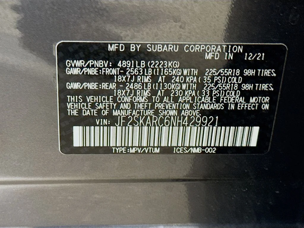 Used 2022 Magnetite Gray Metallic Subaru Touring image 32