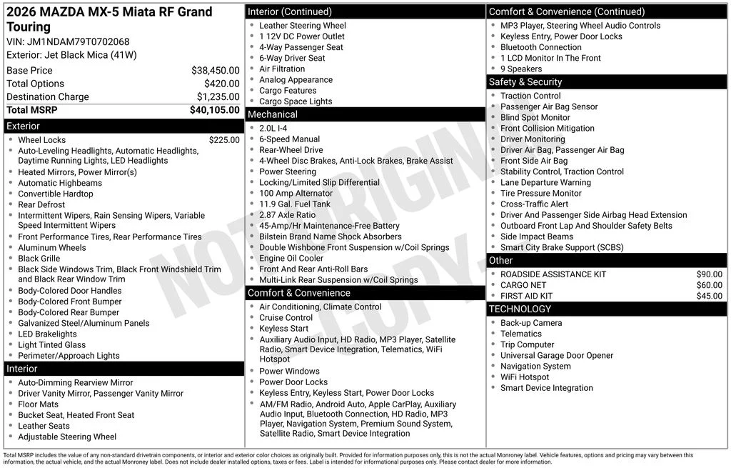 New 2026 Jet Black Mica Mazda Grand Touring image 22